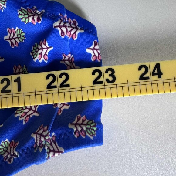 J.Crew One-Shoulder Ruched Swimsuit XL Blue Floral Print - Picture 7 of 7